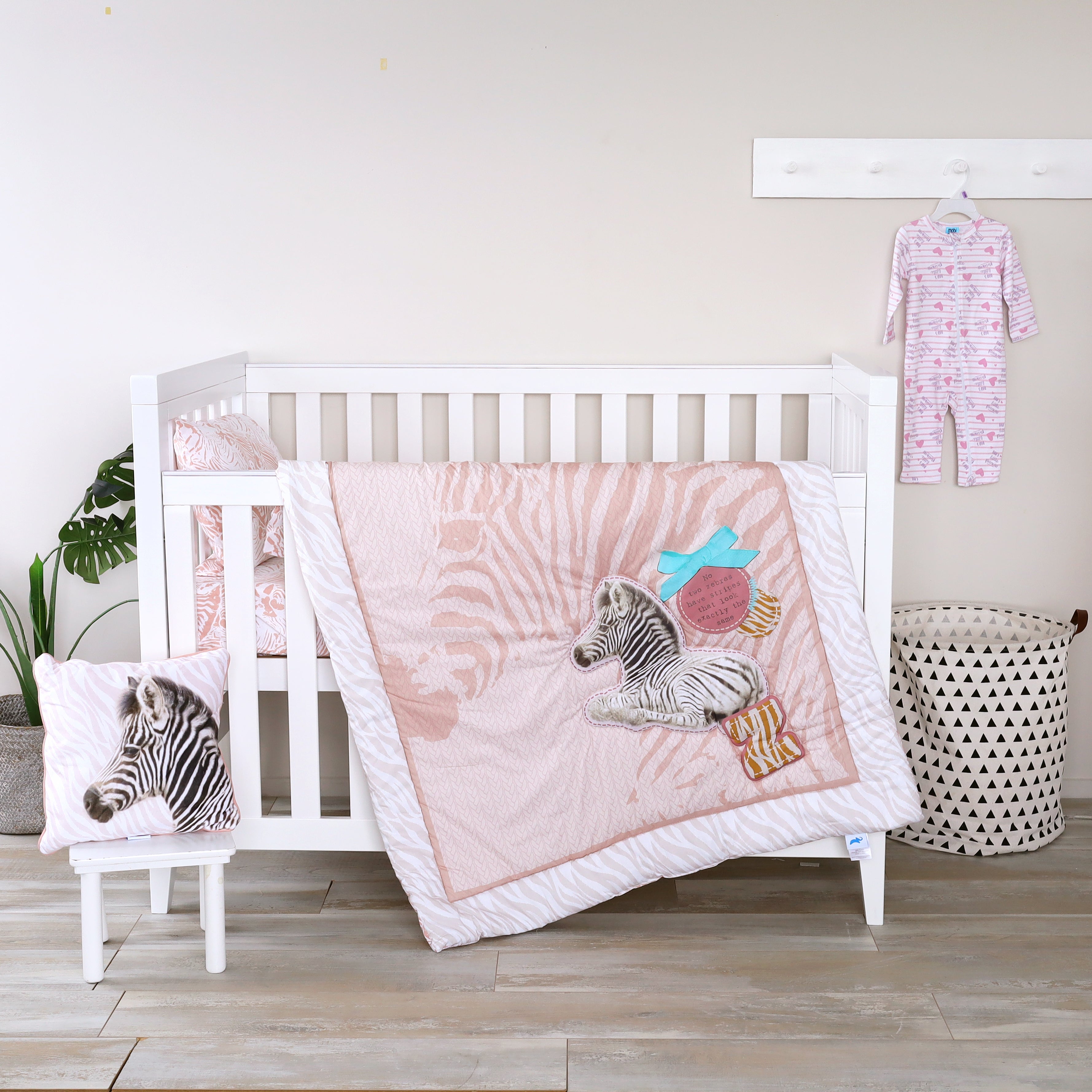 Pink zebra discount crib bedding sets