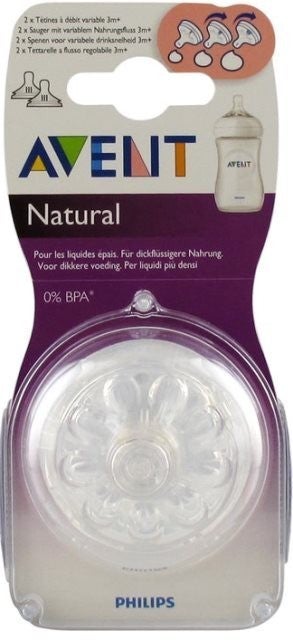 Avent natural teat hot sale 3m+ variable flow