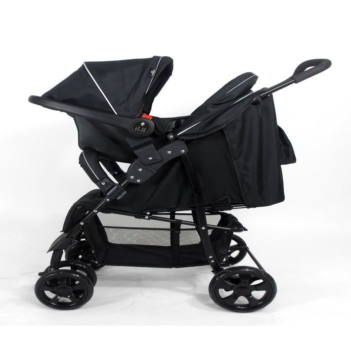 Babylo Plum Travel System Black | 4 Wheel Strollers | Baby Factory