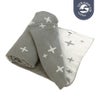 Eco Sprout Super Soft 100% Cotton Reversible Baby Blanket Bassinette Cross Galaxy Grey