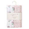 Le Petit 100% Cotton Muslin Blankets 2-Pack White/Pink M5503