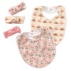 Lullaby Dreams 2-Pack Bib with 3 Headbands Set Pink Floral