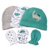 Lullaby Dreams Dinosaur 3 Beanies & 3 Mittens Set