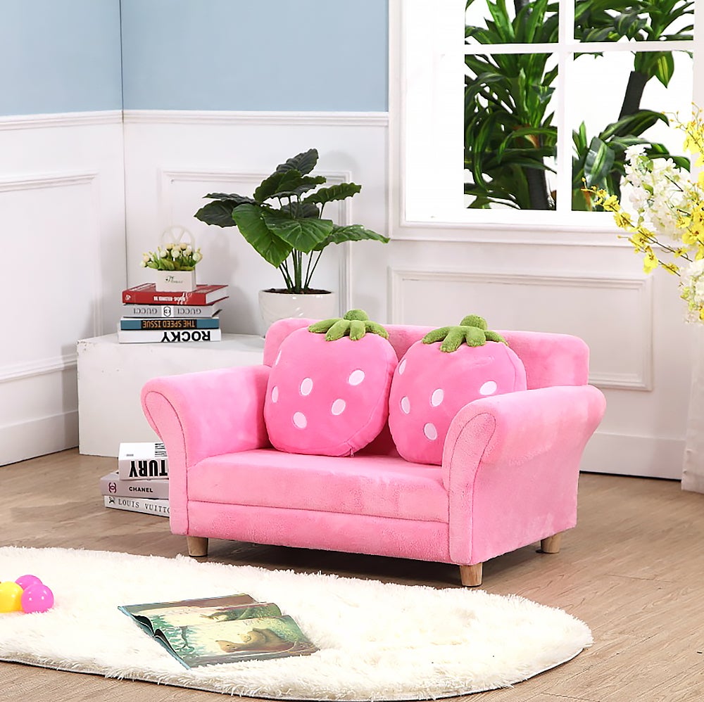 Strawberry 2 Seater Sofa Pink Children s Furniture Baby Factory