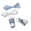 Tangerine Baby Headband Bows & Socks 3-Piece Set Blue