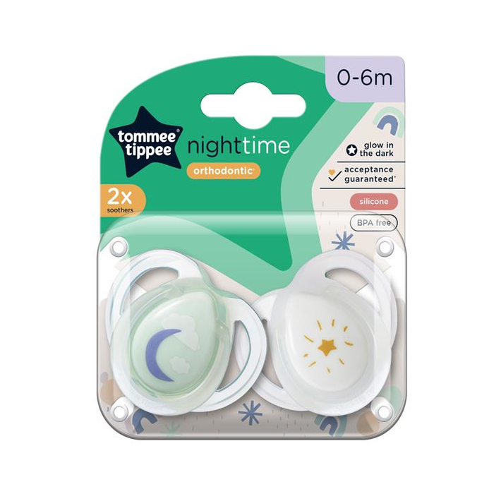 Tommee Tippee Night Time Soother 0-6M, Pack Of 2 - Tesco Groceries